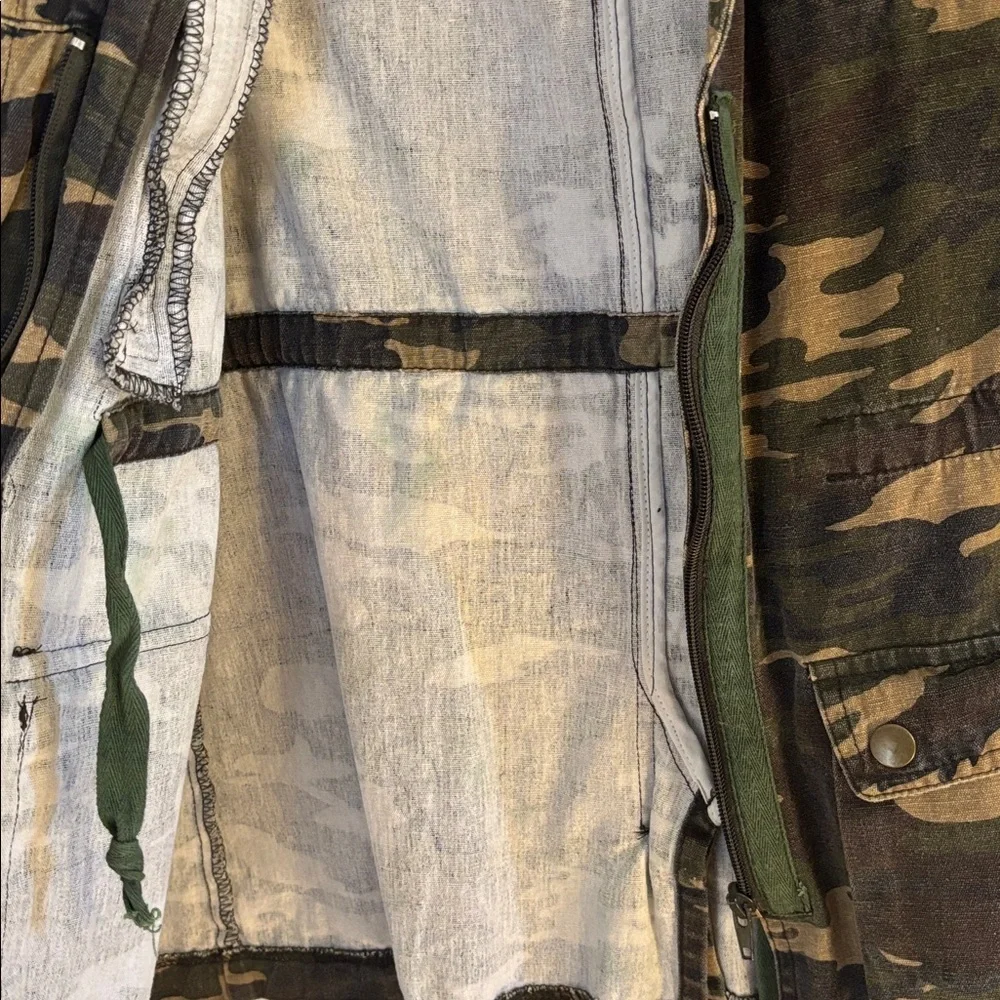 Toska Women's Green Camouflage Utility Jacket Sz Small 100% Cotton